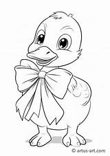 Goose With A Ribbon Coloring Page » Free Download Artus Art sketch template