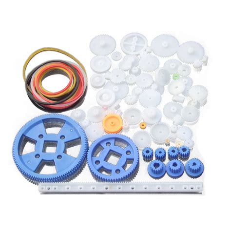 FBIL 80Pcs Plastic DIY Robot Gear Kit Gearbox Motor Gear Set For DIY ...