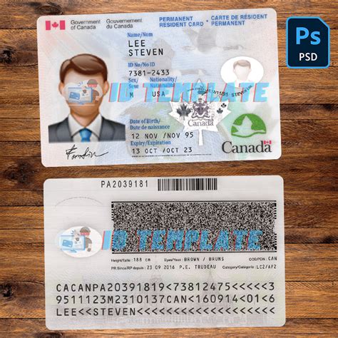 Canada ID Card PSD Template | Driving license Template