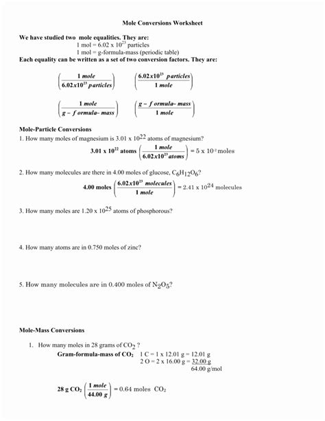 50 Chemistry Conversion Factors Worksheet