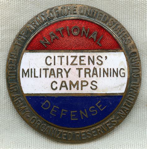 Large 1920's-30's CMTC Citizen's Military Training Camps Instructor Breast Badge: Flying Tiger ...