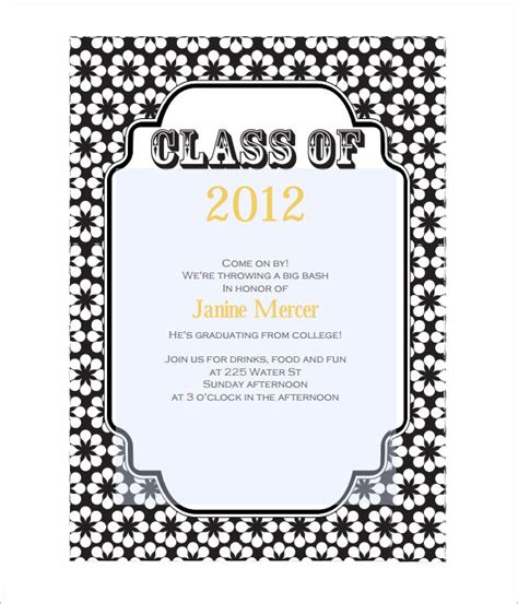 Google Docs Graduation Invitation Template - Printable Word Searches