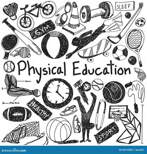 Physical Education Exercise And Gym Education Chalk Handwriting Stock Vector - Image: 65912983