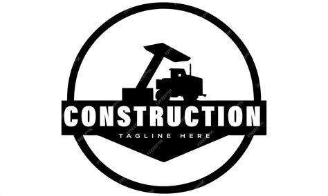 Premium Vector | A black and white logo that says construction on it.