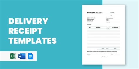 10+ Delivery Receipt Templates - Google Docs | Google Sheets | MS Excel | MS Word | Numbers | Pages