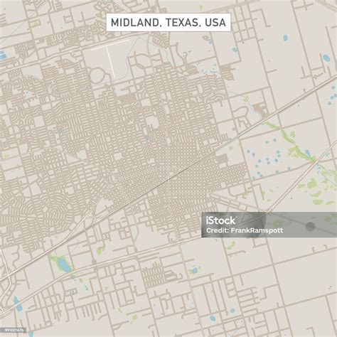 Midland Texas Us City Street Map Stock Illustration - Download Image ...