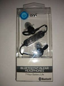 ONN WIRELESS BLUETOOTH IN-ear black EARPHONES HEADPHONES 7 hour battery ...