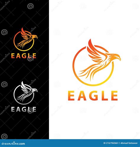 Eagle Flying with Circle Logo for Business Design Stock Vector - Illustration of luxury ...