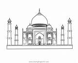 Taj Mahal Coloring Page For Kids  Free India Printable Pages sketch template