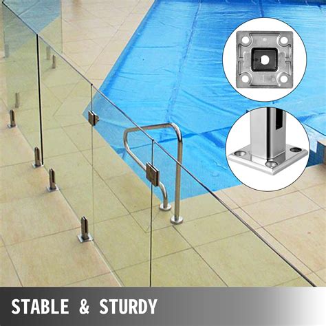 VEVOR Glass Railing Clamp 10PCS, Glass Railing 3.8x3.8x6.3 inch, Glass ...