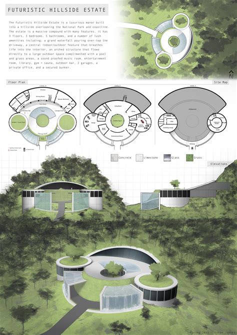 ArtStation - Futuristic Hillside Estate Architectural Concept