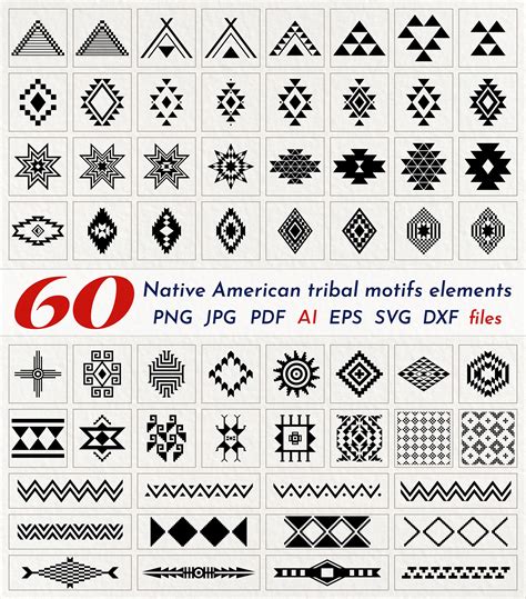 Native American Tribal 60 Design Elements Svg Eps Ai Dxf Jpg Png Pdf Files 420 Files - Etsy