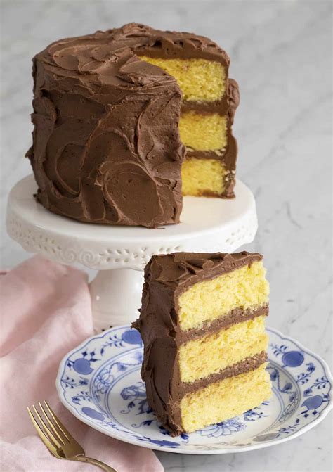 Fancy Yellow Cake With Chocolate Frosting