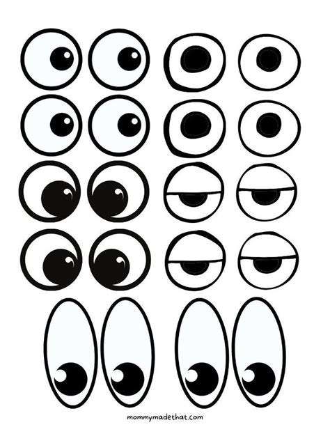 Free Printable Googly Eyes (Tons of Sizes!) | Craft eyes, Eye print ...