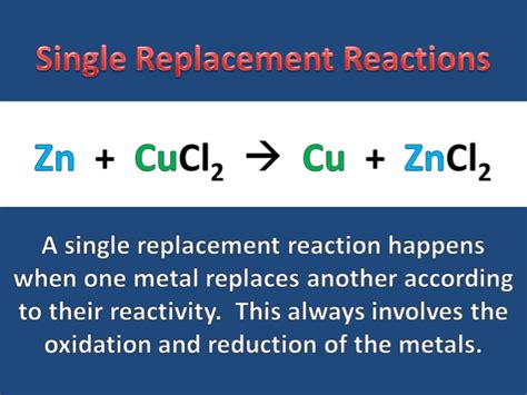 Single Replacement Reaction : Oneclass Which Equation Represents A ...