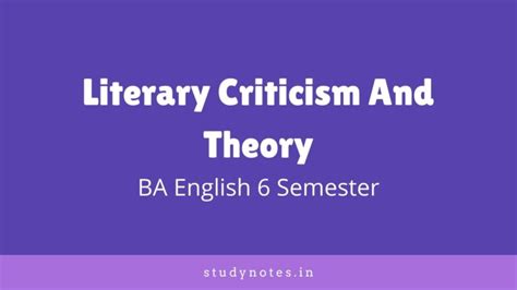 BA English Literary Criticism And Theory Previous Question Paper ...