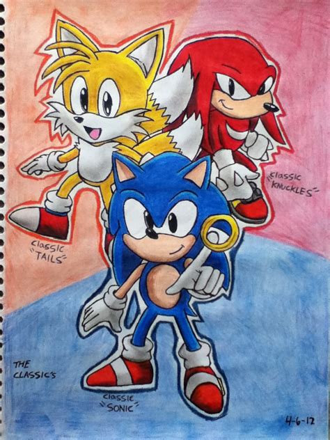 Classic Sonic, Tails, Knuckles by emichaca on DeviantArt