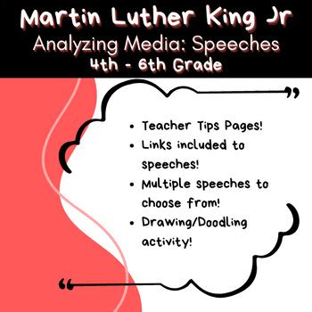 Famous MLK Jr. Speeches No Prep Writing/Reading Activity - Black History Month