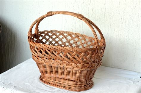 Handmade Wicker Basket Traditional Willow Basket Woven - Etsy