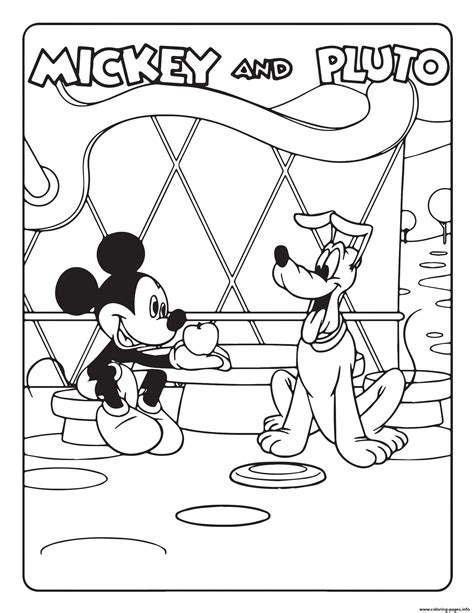 Mickey Mouse And Pluto Disney Coloring Pages Printable