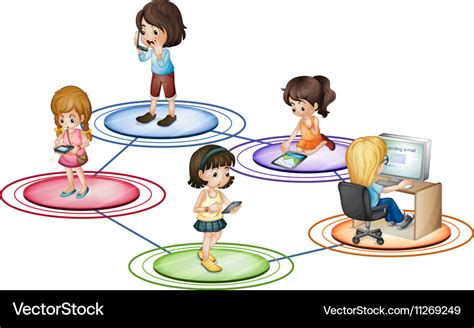 Kids and communication devices Royalty Free Vector Image