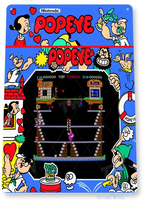 Popeye Arcade Sign C494 - TinWorld Signs, tinsign.com