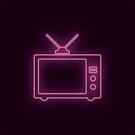 Old tv, neon, icon. Theater ruby color neon ui ux icon. Theater sign logo vector - Vector on ...