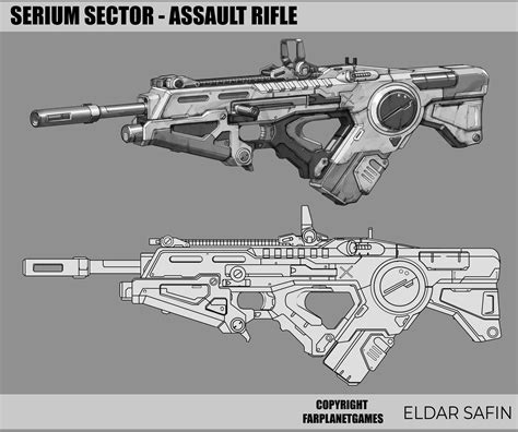 Sci Fi Weapons, Weapon Concept Art, Weapons Guns, Military Weapons, Military Art, Assult Rifle ...
