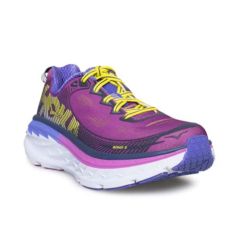 Hoka One One Bondi 5 Purple Cactus / Citrus Running Shoes - Women's - MyCozyBoots