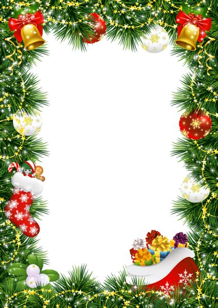 Christmas Photo Frame with Christmas Ornaments | Gallery Yopriceville ...