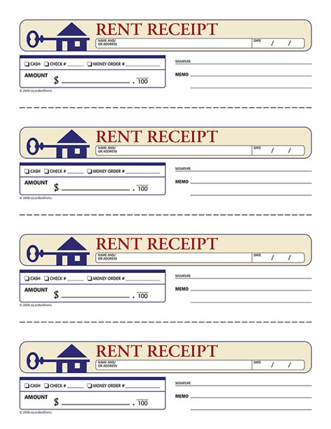 Rent Receipts - Free Printable Documents | Being a landlord, Rental ...