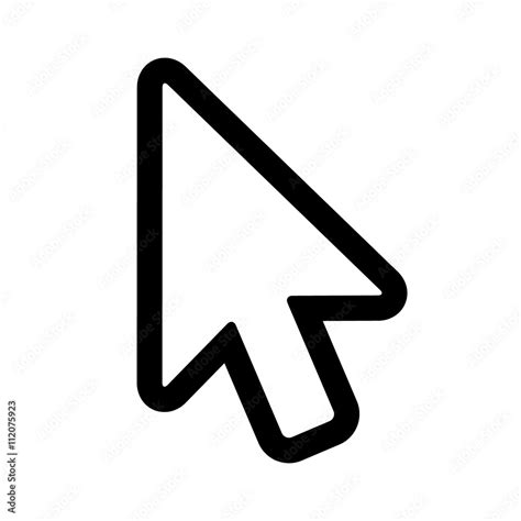 Computer mouse pointer cursor arrow line art icon for apps and websites Stock Vector | Adobe Stock