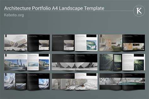 Architecture Portfolio A4 Landscape | Creative Templates ~ Creative Market