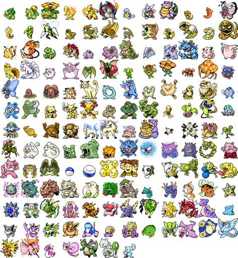 Pokemon RB sprites coloured SHINY by shyness62 on DeviantArt