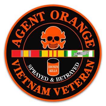 Vietnam Veteran Circle Decal Sticker with Agent Orange Graphic - Decal Stickers | VetFriends.com