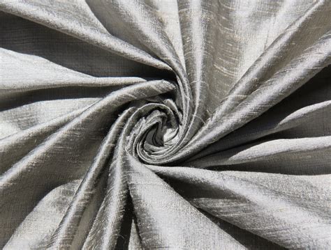 Pewter 100% Dupioni Silk Fabric Wholesale Roll/ Bolt