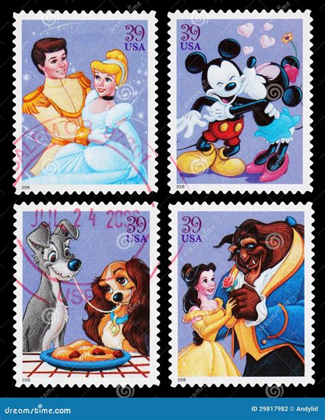 Disney Character Postage Stamps Editorial Photography - Image of film, closeup: 29817982