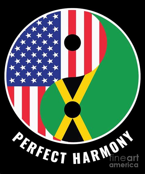 USA Jamaica Ying Yang Heritage for Proud Jamaican American Biracial ...