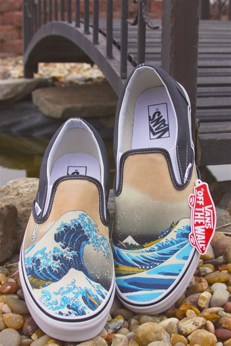 Custom Vans Brand Great Wave Shoes