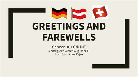 Greetings and farewells german 1 | PPT