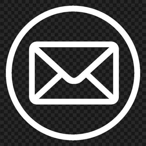 PNG Mail Email Address Round Outline White Icon | Citypng