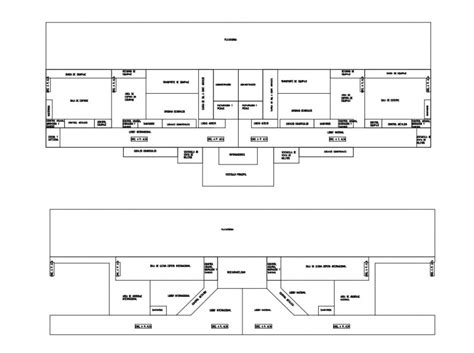 Line plan of airport terminal building 2d view layout file in dwg ...