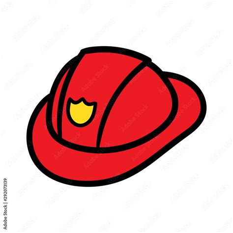 Cartoon Firefighter Helmet Vector Illustration Stock Vector | Adobe Stock