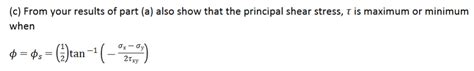 Solved (a) For a plane stress conditions (shown below figure | Chegg.com