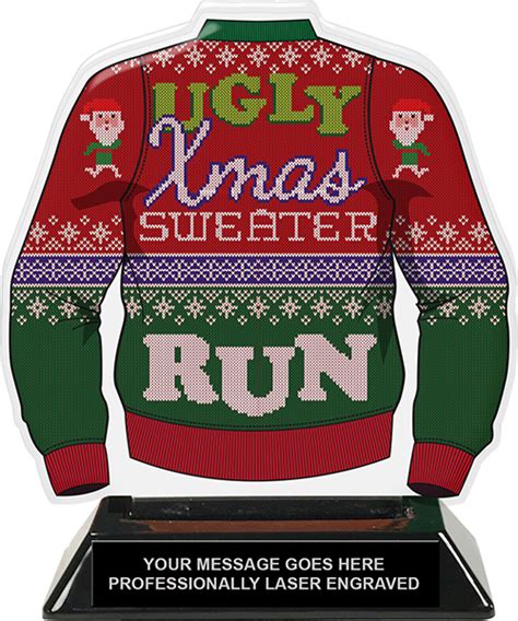 Ugly Sweater Run Colorix-T Acrylic Trophy - Trophy Depot