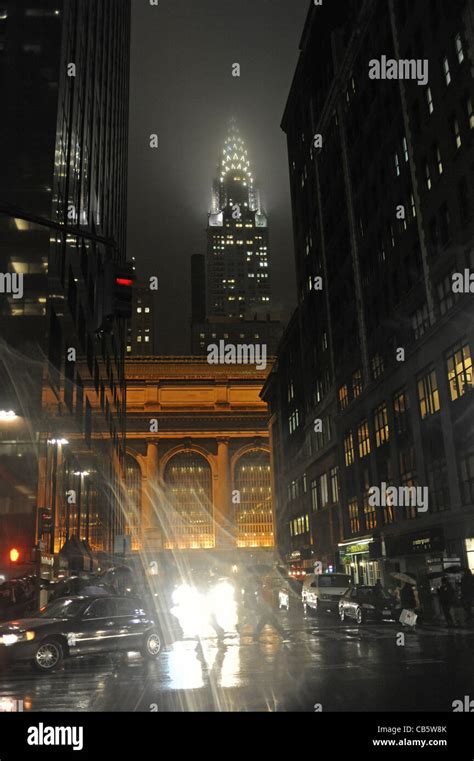 Like a scene from Gotham City the Chrysler Building lit up at night on ...