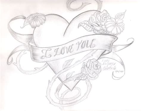 drawings of hearts and roses | I love you drawings, Cool heart drawings ...