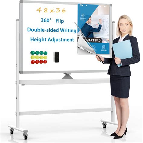 Buy SUODUN Mobile Whiteboard,Rolling Magnetic Whiteboard 48 x 36 Inches ...