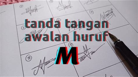 Tanda Tangan Awalan Huruf M - YouTube