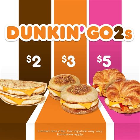 Dunkin’ Donuts Doubles Down on Value with Launch of New Dunkin’ Go2s | Dunkin donuts menu ...